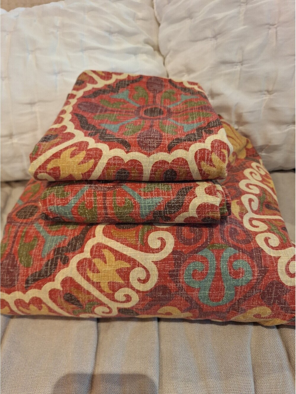 Pottery Barn duvet, linen/cotton, 2 shams. Impeccable. KING/ Euro shams, Madera.
